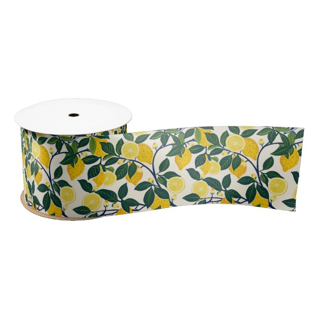 Vibrant Lemon Grove Satin Ribbon (Spool)