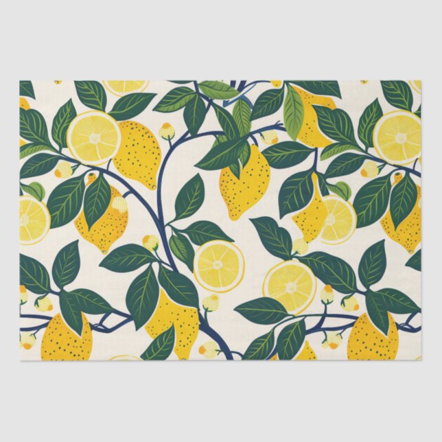 Vibrant Lemon Grove Tissue Paper (Front)