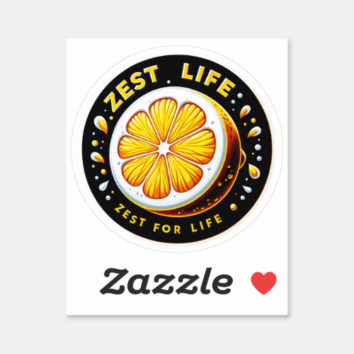 Vibrant Lemon Slice Sticker  Zest for Life