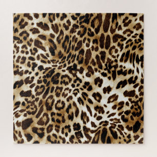 Vibrant Leopard: Colorful Textile Design. Jigsaw Puzzle