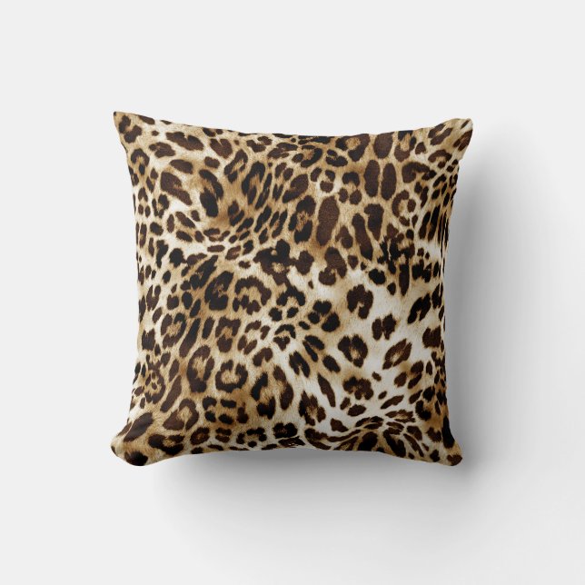 Vibrant Leopard: Colorful Textile Design. Throw Pillow (Front)