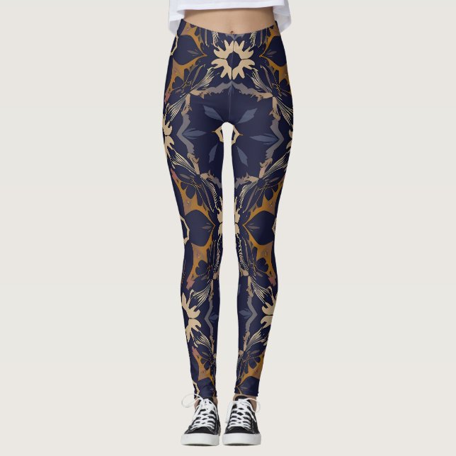 Vibrant "Less Is More" Abstract Graphic Leggings (Front)