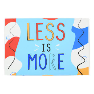 Vibrant "Less Is More" Abstract Graphic Metal Print