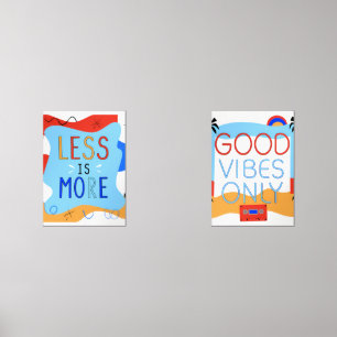Vibrant "Less Is More" Abstract Graphic Wall Art Sets