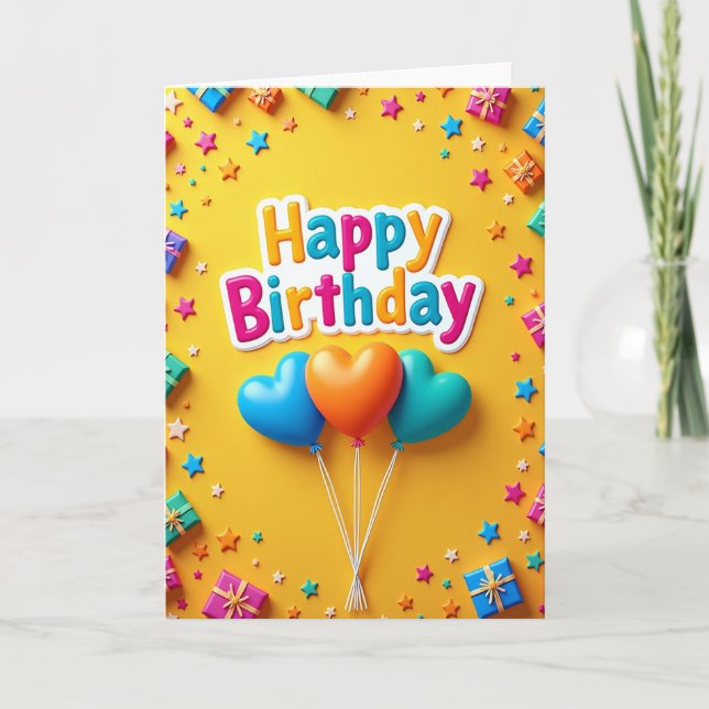 Vibrant Lettering Birthday Card (Front)