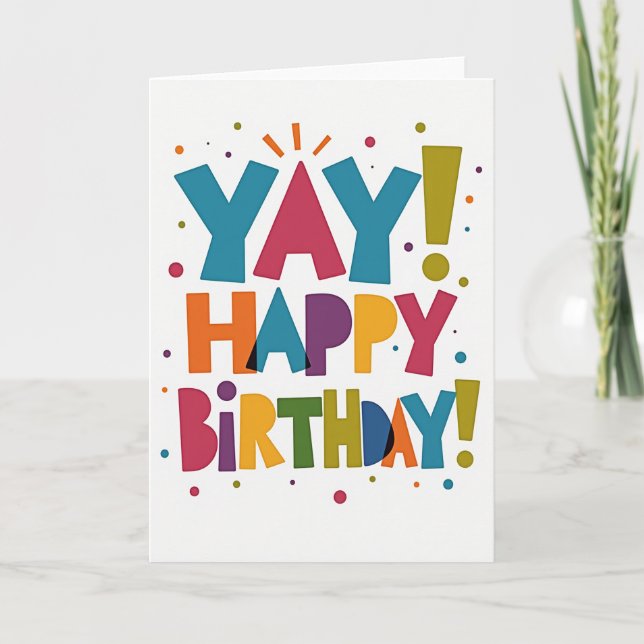 Vibrant Letters Birthday Card (Front)