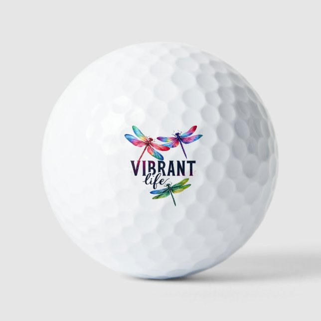 Vibrant Life - Artistic Dragonfly Golf Balls (Front)
