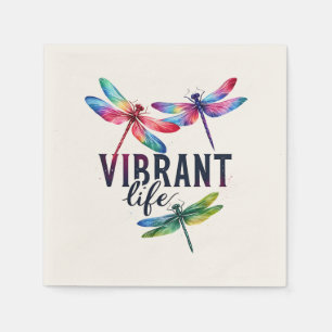 Vibrant Life - Artistic Dragonfly Napkins