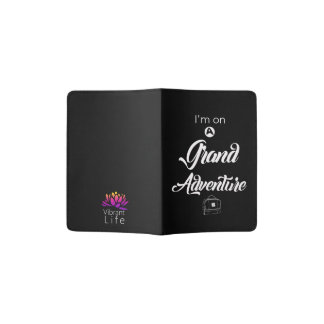 Vibrant Life Grand Adventure Passport Holder B/W