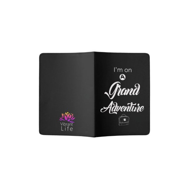 Vibrant Life Grand Adventure Passport Holder B/W (Opened)