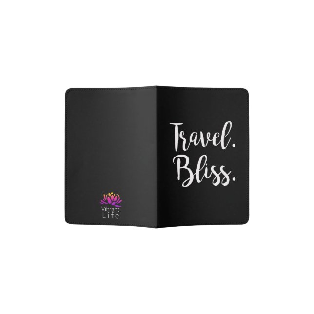 Vibrant Life Travel Bliss Passport Holder in Blk/W (Opened)