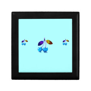 Vibrant light blue cherries gift box