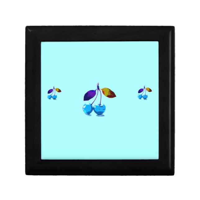 Vibrant light blue cherries gift box (Front)