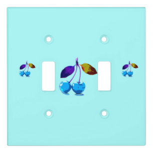 Vibrant light blue cherries switch cover