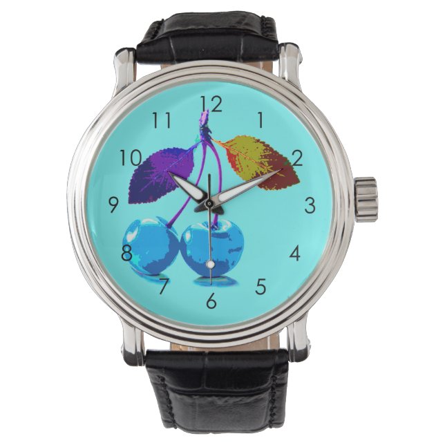 Vibrant light blue cherries   watch (Front)