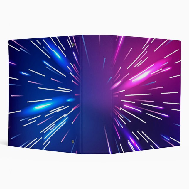 Vibrant light rays pink blue 3 ring binder (Background)