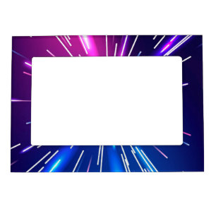 Vibrant light rays pink blue magnetic frame