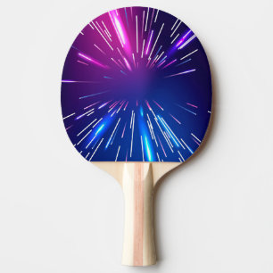 Vibrant light rays pink blue ping pong paddle