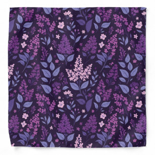 Vibrant Lilac Floral Pattern Bandana