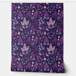 Vibrant Lilac Floral Pattern Wallpaper