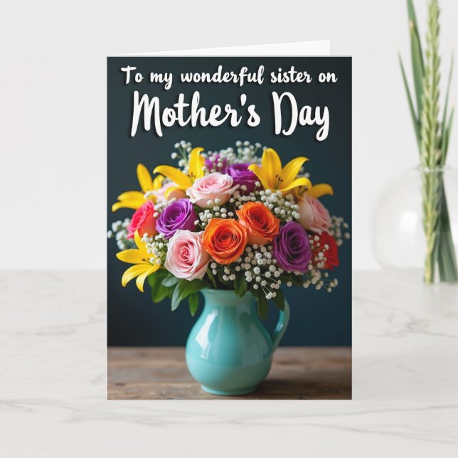 Vibrant Lilies Mothers Day Card (Front)