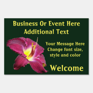 Vibrant Lily Flower Business Or Event Sign