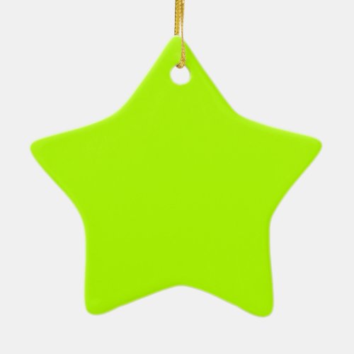 Vibrant Lime Green Color Ready to Customize Ceramic Ornament