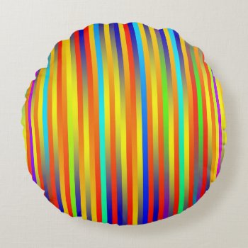 Vibrant Lines 17 Round Pillow by Lonestardesigns2020 at Zazzle