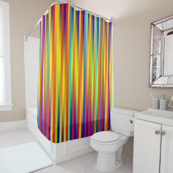 Vibrant Lines 17 Shower Curtain by Lonestardesigns2020 at Zazzle
