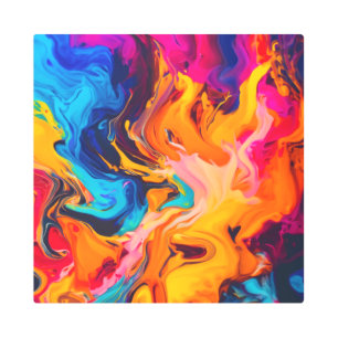 Vibrant Liquid Art Metal Print
