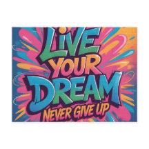 Vibrant "Live Your Dream" Graffiti Wall Art