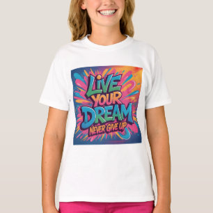 Vibrant "Live Your Dream" Graffiti Wall Art T-Shirt