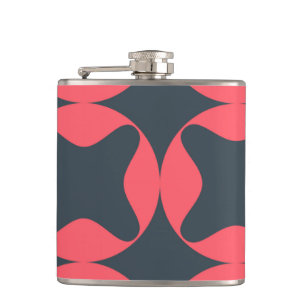 Vibrant, lively, simple, abstract geometric art flask