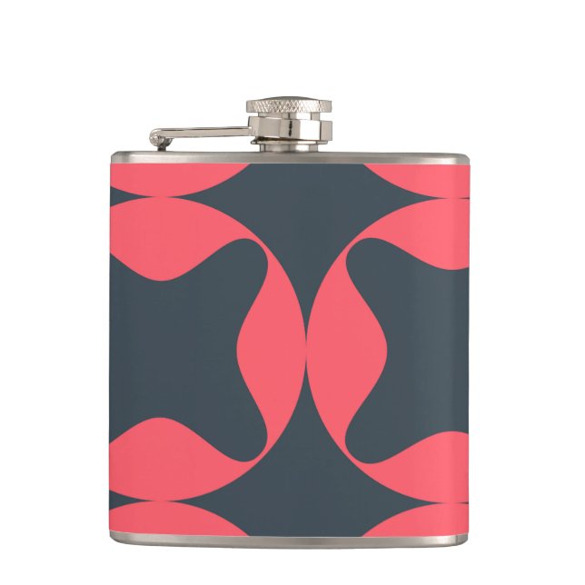 Vibrant, lively, simple, abstract geometric art flask (Front)