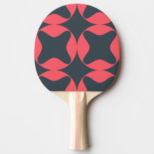 Vibrant, lively, simple, abstract geometric art ping pong paddle