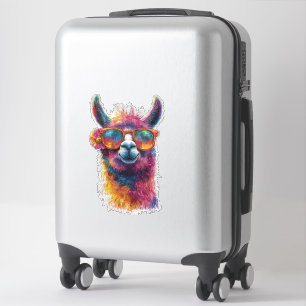 Vibrant Llama Head Illustration – Colorful, Unique Sticker