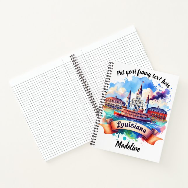 Vibrant Louisiana watercolor painting Notebook (Inside)