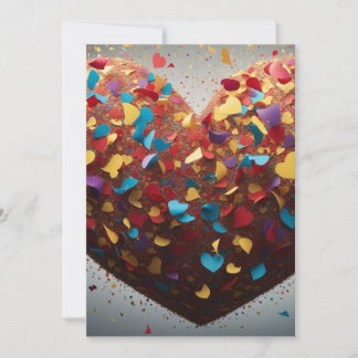 Vibrant Love Heart Confetti Thank You Card