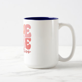 Vibrant love more worry less motivational Two-Tone coffee mug