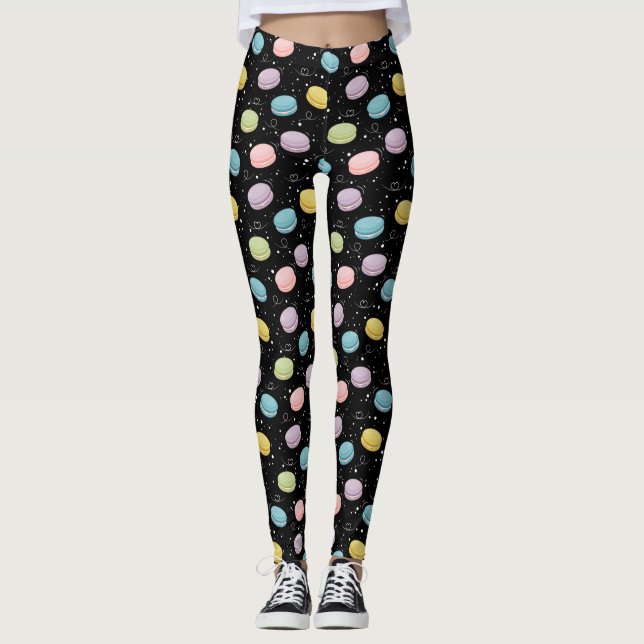 Vibrant Macarons Delight Leggings (Front)