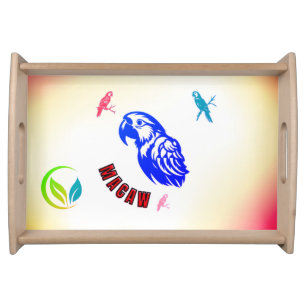 Vibrant Macaw in La Boca Serving Tray