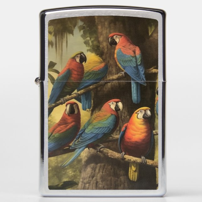 Vibrant Macaw Jungle Canopy Collector's Edition Zippo Lighter (Front)