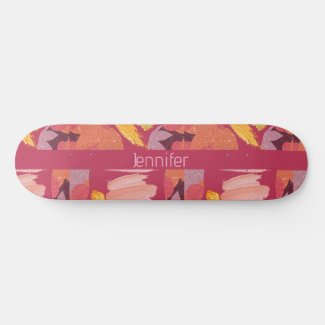 Vibrant Magenta and Gold Abstract