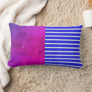 Vibrant Magenta Cobalt Blue Lumbar Pillow