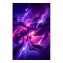 Vibrant Magenta Cosmic Void Nebula Art