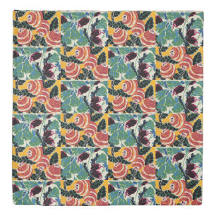 Vibrant Magenta & Orange Abstract Flower Art Duvet Cover