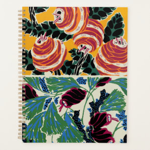 Vibrant Magenta & Orange Abstract Flower Art Planner