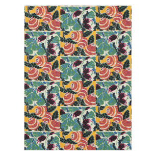 Vibrant Magenta & Orange Abstract Flower Art Tablecloth