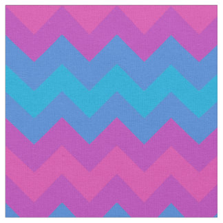 Vibrant Magenta Pink and Blue Chevrons Fabric
