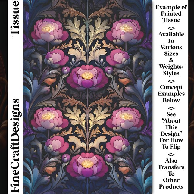 Vibrant Magenta & Pink Peony Blooms CT3 Decoupage Tissue Paper (Creator Uploaded)